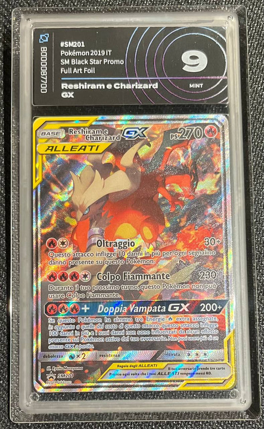 RESHIRAM & CHARIZARD GX (ITA) - SM201 - AI GRADING 9