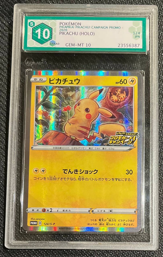 PIKACHU - HOLO (JPN) - 124/S-P - GRAAD 10